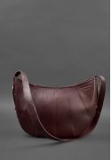 Шкіряна жіноча сумка Круасан Krast бордова - Фото 2 