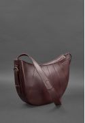 Шкіряна жіноча сумка Круасан Krast бордова - Фото 3 