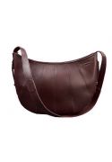 Шкіряна жіноча сумка Круасан Krast бордова - Фото 8 
