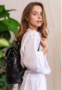 Фото Шкіряний жіночий рюкзак Олсен чорний краст (BN-BAG-13-g)