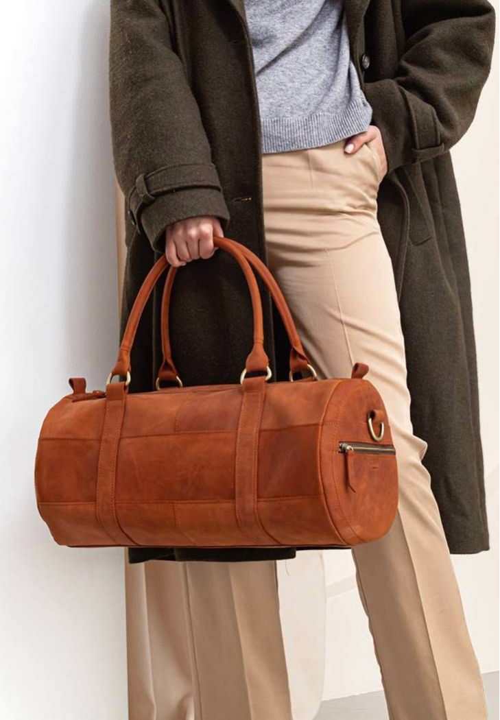Женская сумка трапеция из натуральной кожи коричневая A купить в интернет-магазине Divalli