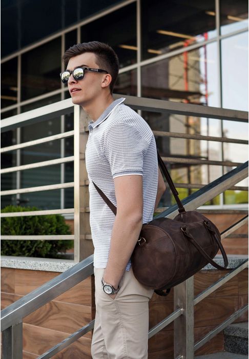 Кожаная сумка Harper  темно-коричневый Crazy Horse