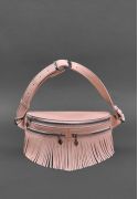 Фото Кожаная женская сумка на пояс Spirit розовая