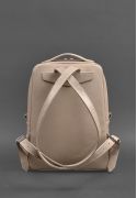 Фото Кожаный женский городской рюкзак на молнии Cooper светло-бежевый краст ( BN-BAG-19-light-beige)