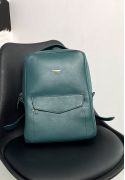 Фото Кожаный женский городской рюкзак на молнии Cooper зеленый краст (BN-BAG-19-malachite)