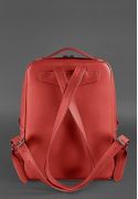 Фото Кожаный городской женский рюкзак на молнии Cooper красный