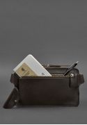 Фото Кожаная поясная сумка Dropbag Maxi темно-коричневая (BN-BAG-20-choko)