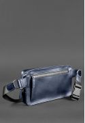 Фото Кожаная поясная сумка Dropbag Maxi темно-синяя