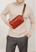 Фото Кожаная поясная сумка Dropbag Maxi светло-коричневая