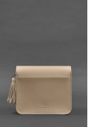 Фото Кожаная женская бохо-сумка Лилу светло-бежевая краст (BN-BAG-3-light-beige)