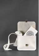 Фото Кожаная женская бохо-сумка Лилу белая