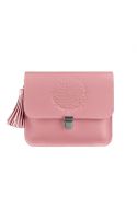 Фото Кожаная женская бохо-сумка Лилу розовая