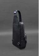 Фото Кожаный мужской рюкзак (сумка-слинг) на одно плечо синий Saffiano (BN-BAG-49-bw-navy)