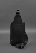 Фото Шкіряний чоловічий рюкзак (сумка-слінг) на одне плече чорний Saffiano (BN-BAG-49-bw)