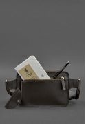 Фото Шкіряна поясна сумка Dropbag Mini темно-коричнева (BN-BAG-6-choko)