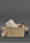 Фото Шкіряна жіноча поясна сумка Dropbag Mini світло-бежева (BN-BAG-6-light-beige)
