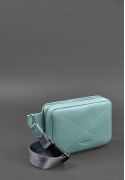 Фото Кожаная женская поясная сумка Dropbag Mini бирюзовая