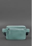 Фото Кожаная женская поясная сумка Dropbag Mini бирюзовая