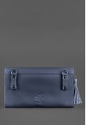 Фото Кожаная женская сумка Элис темно-синяя