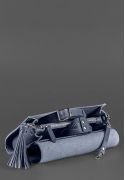 Фото Кожаная женская сумка Элис темно-синяя