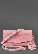 Фото Кожаная женская сумка Элис розовая