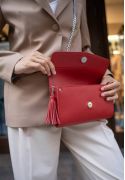 Фото Жіноча шкіряна сумка Еліс червона Краст BlankNote (BN-BAG-7-red)