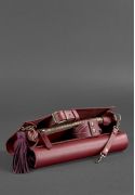 Фото Женская кожаная сумка Элис бордовая Велюр Krast