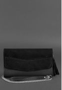 Фото Кожаная женская сумка Элис черная Велюр