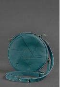 Фото Кожаная круглая женская сумка Бон-Бон зеленая
