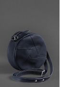 Фото Кожаная круглая женская сумка Бон-Бон темно-синяя