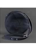 Фото Кожаная круглая женская сумка Бон-Бон темно-синяя