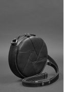 Фото Кожаная круглая женская сумка Бон-Бон Krast черная