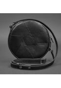 Фото Кожаная круглая женская сумка Бон-Бон Krast черная