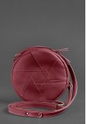 Фото Шкіряна кругла жіноча сумка Бон-Бон бордова
