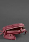 Фото Кожаная круглая женская сумка Бон-Бон бордовая