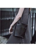 Фото Женская кожаная сумка-кроссбоди черная Blank - Black Point