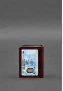 Фото Кожаная обложка для водительского удостоверения, ID и пластиковых карт 2.0 бордовая (BN-KK-2-vin)