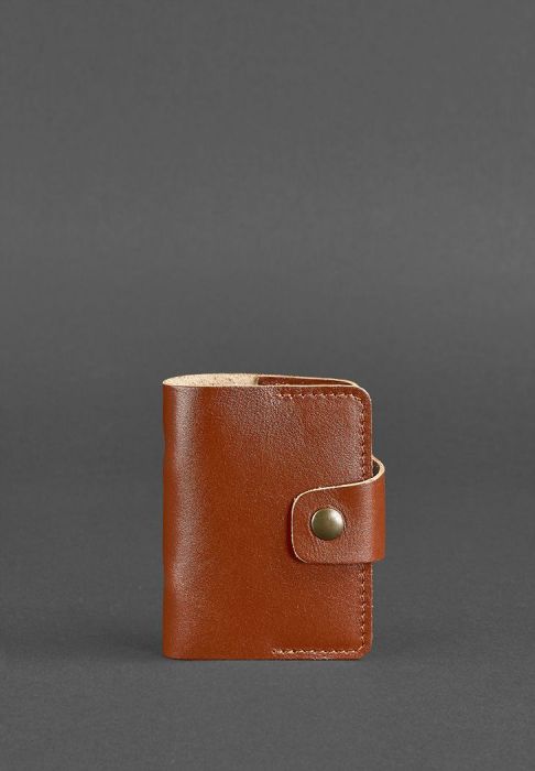 Кожаный кард-кейс 7.1 (Книжечка) светло-коричневый