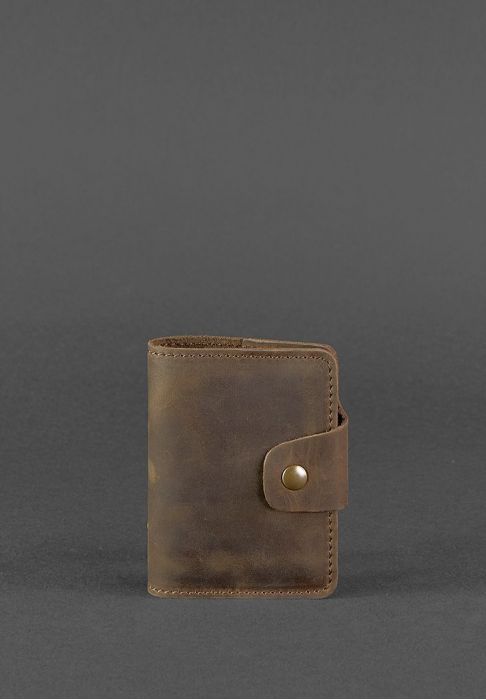 Шкіряний кард-кейс 7.1 (Книжечка) темно-коричневий