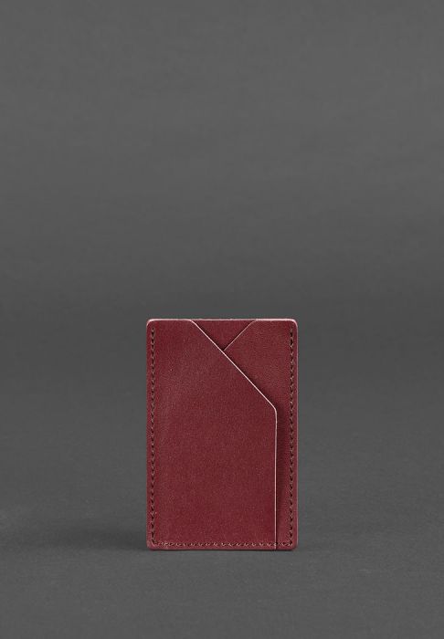 Жіночий шкіряний кард-кейс 8.0 бордовий