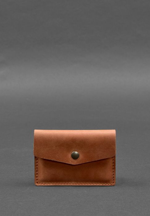 Кожаный кард-кейс 9.0 светло-коричневый Crazy Horse