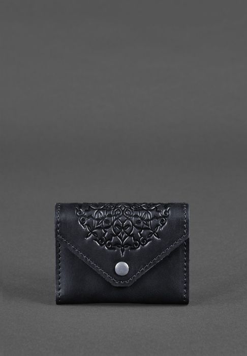 Кожаный кард-кейс 3.0 синий с мандалой