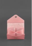 Фото Женский кожаный кард-кейс 3.0 (Гармошка) Розовый с мандалой