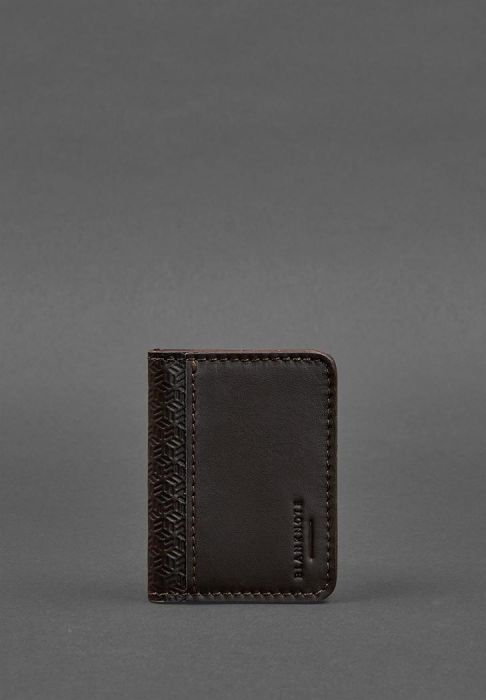 Мужская кожаная обложка для ID-паспорта и водительских прав 4.0 карбон коричневая