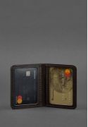 Фото Мужская кожаная обложка для ID-паспорта и водительских прав 4.0 карбон коричневая BlankNote (BN-KK-4-choko-karbon) 