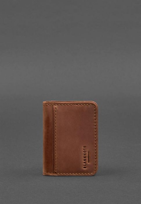 Кожаная обложка для ID-паспорта и водительских прав 4.1 светло-коричневая Crazy Horse с гербом