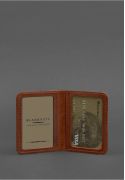 Шкіряна обкладинка для ID- паспорта і водійських прав 4.0 світло-коричнева (BN-KK-4-k-kr) - фото
