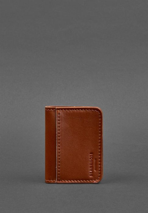 Фото Шкіряна обкладинка для ID- паспорта і водійських прав 4.0 світло-коричнева BlankNote (BN-KK-4-k)