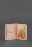 Фото Женская кожаная обложка для ID-паспорта и водительских прав 4.0 Розовая