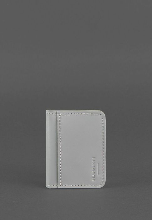 Кожаная обложка для ID-паспорта и водительских прав 4.1 Серая с гербом